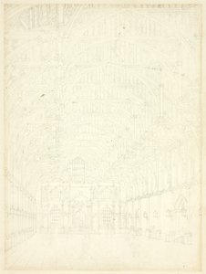 ロンドンの小宇宙からのウェストミンスターホールの習作 作： Augustus Charles Pugin