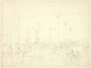 ロンドンの小宇宙より、セント・ジェームズ教区のワークハウスのスタディ 作： Augustus Charles Pugin