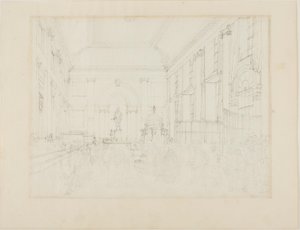 イングランド銀行、グレート ホールのための研究 作： Augustus Charles Pugin