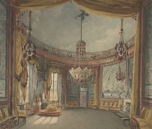 ザ サルーン、ブライトン パビリオン、カリフォルニア州。 1826年。 作： Augustus Charles Pugin