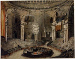 ホレイショ・ネルソン卿（1758-1805）の埋葬（イギリス・ロンドン、セントポール教会、1月9日 作： Augustus Charles Pugin
