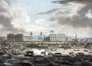 故ホレイショ・ネルソン子爵（1758-1805）の葬列 作： Augustus Charles Pugin