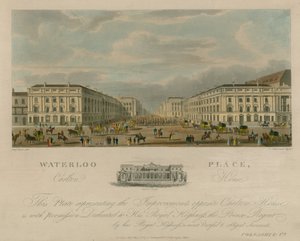 ウォーターループレイス、カールトンハウス、ロンドン 作： Augustus Charles Pugin