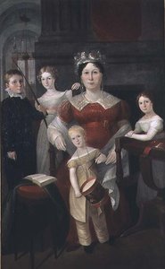 ジョン・パイパー夫人と家族の肖像、1826年頃 作： Augustus Earle