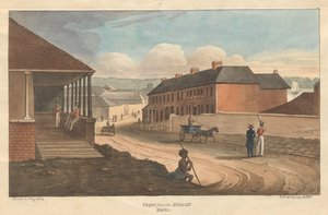 アウグストゥスのシドニーホテルアールからの眺め。オーストラリアの景色。シドニー-アールのリトグラフ、1826年