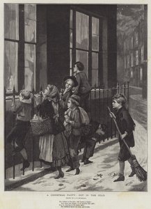 寒い中のクリスマスパーティー
