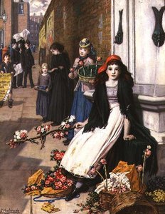 ロンドンの通りの片隅で 作： Augustus Edward Mulready