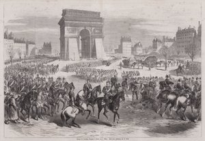 普仏戦争終結後、パリに入るドイツ軍 作： Augustus J. Beck