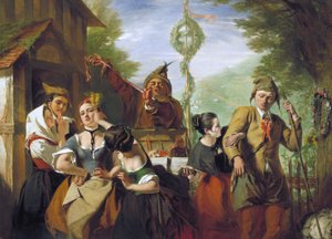 「冬物語の一場面」、1845 年 作： Augustus Leopold Egg