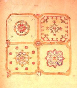 ウェストミンスター宮殿の天井デザイン（紙にペンとインク、水彩画） 作： Augustus Welby Northmore Pugin