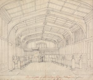 クロイドンの大司教の宮殿の礼拝堂: 東端からの眺め 作： Augustus Welby Northmore Pugin