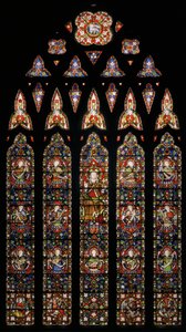 天使に囲まれたキリスト、1850年（ステンドグラス） 作： Augustus Welby Northmore Pugin