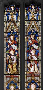 聖母の戴冠式、ディテール、1851年（ステンドグラス） 作： Augustus Welby Northmore Pugin