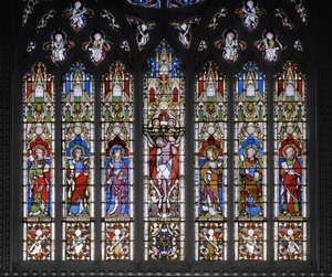 聖人のはりつけ、1851年（ステンドグラス） 作： Augustus Welby Northmore Pugin