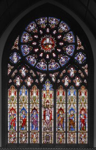 聖人のはりつけ、1851年（ステンドグラス） 作： Augustus Welby Northmore Pugin