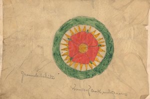 オークとどんぐりの花輪のデザイン、おそらくスピーカーの椅子のデザインに関連する 作： Augustus Welby Northmore Pugin