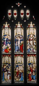 1851年のキリストと聖母マリアの生涯からのイベント（ステンドグラス） 作： Augustus Welby Northmore Pugin