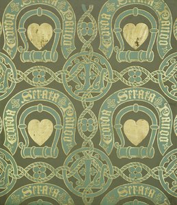 ハートモチーフの教会の壁紙デザイン 作： Augustus Welby Northmore Pugin