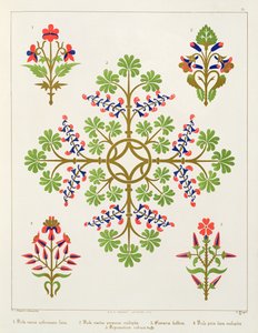 ローズモチーフの壁紙デザイン、M。und N. Hanhart作 作： Augustus Welby Northmore Pugin