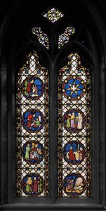 慈悲の七つの身体行為、c.1845（ステンドグラス） 作： Augustus Welby Northmore Pugin