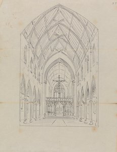 Esboço do interior de uma igreja gótica 作： Augustus Welby Northmore Pugin