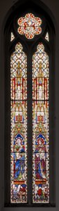 聖ルカとクレタ島の聖アンドリュー、1853年（ステンドグラス） 作： Augustus Welby Northmore Pugin
