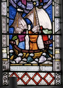 聖母とキリスト、彼女の人生の場面、詳細、1851年（ステンドグラス） 作： Augustus Welby Northmore Pugin