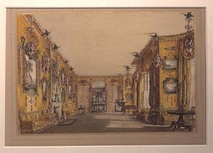 黄色（北）の応接室（カラーリトグラフ） 作： Augustus Welby Pugin