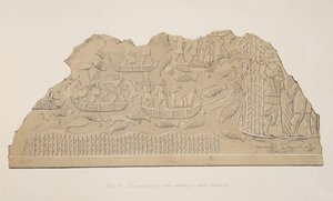 パブ、ニネベのモニュメントからの沼地（コユンジク）に生息する部族の征服。 1849 作： Austen Henry Layard