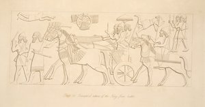 パブ、ニネベのモニュメントからの戦いからの王の凱旋。 1849 作： Austen Henry Layard