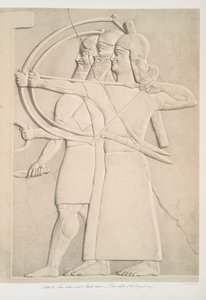 1849年の2人の射手と盾の持ち主 作： Austen Henry Layard