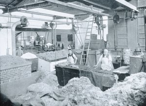 1908年に出版された「南十字架の下-オーストラリアの覗き見」からのビクトリア、ハットミルのインテリア、1900年頃 作： Australian Photographer