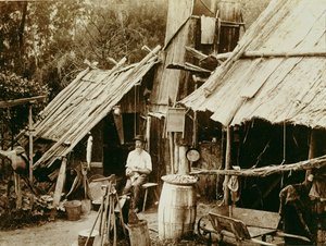 オーストラリアの探鉱者、1880年代頃（セピア写真）