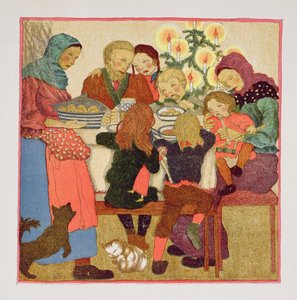 クリスマス・イブの饗宴、1910年頃、「クリスマス」より 作： Austrian School