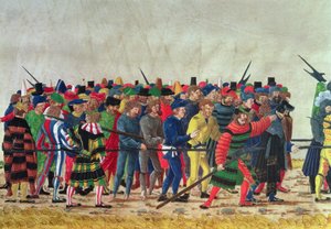 フランスの囚人を護衛するマクシミリアン1世のハルバーディア（I）（1459-1519） 作： Austrian School
