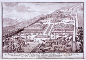 1719年にウィドリングサウで彼が建てた壮大な庭園と王宮の宮殿 作： Austrian School
