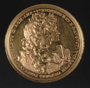 神聖ローマ皇帝レオポルド1世（1640〜1705年）とジョセフ1世（1678〜1711年）の肖像を描いたメダリオン