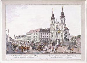 Leimggrubenの教区教会とマリアヒルフ修道院 作： Austrian School