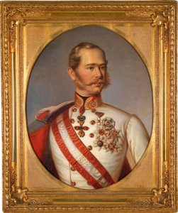 オーストリアのフランソワ ヨーゼフ 1 世 (1830-1916) の肖像画。 彼は金羊毛騎士団の装飾を持っています。 匿名の絵画、キャンバスに油彩、1855年頃。オーストリアの芸術 作： Austrian School