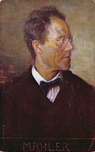グスタフ・マーラー（1860-1911）の肖像を描いた絵葉書 1910年頃（カラーリトグラフ） 作： Austrian School