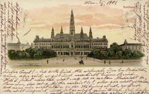 ウィーンの市庁舎を描いたポストカード 作： Austrian School