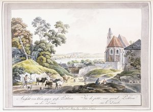ドナウ川沿いのリトルアンドグレートペクラーンの眺め、1779〜1792年 作： Austrian School