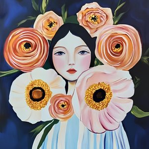 穏やかな花の肖像画 作： 