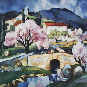 春の村の花