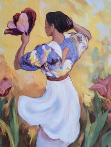 花畑の女性