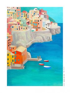 色鮮やかな海岸沿いの村 作： 