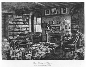 The Study at Down, pub.1882年（彫刻 作： Axel (after) Haig