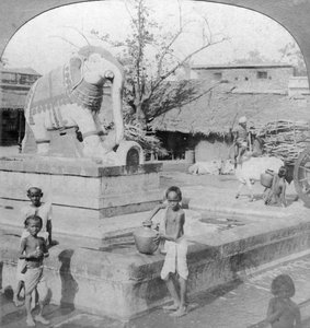 象の噴水、マドゥラ、インド、1901年。 作： B. L. Singley