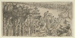 森の中で迷子になったダンテ: 逃げてウェルギリウスに会う, Canto I 作： Baccio Baldini