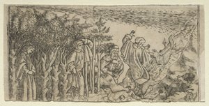 Dante Lost in the Wood：Escaping and Meeting Virgil、Canto I、1481。 作： Baccio Baldini
